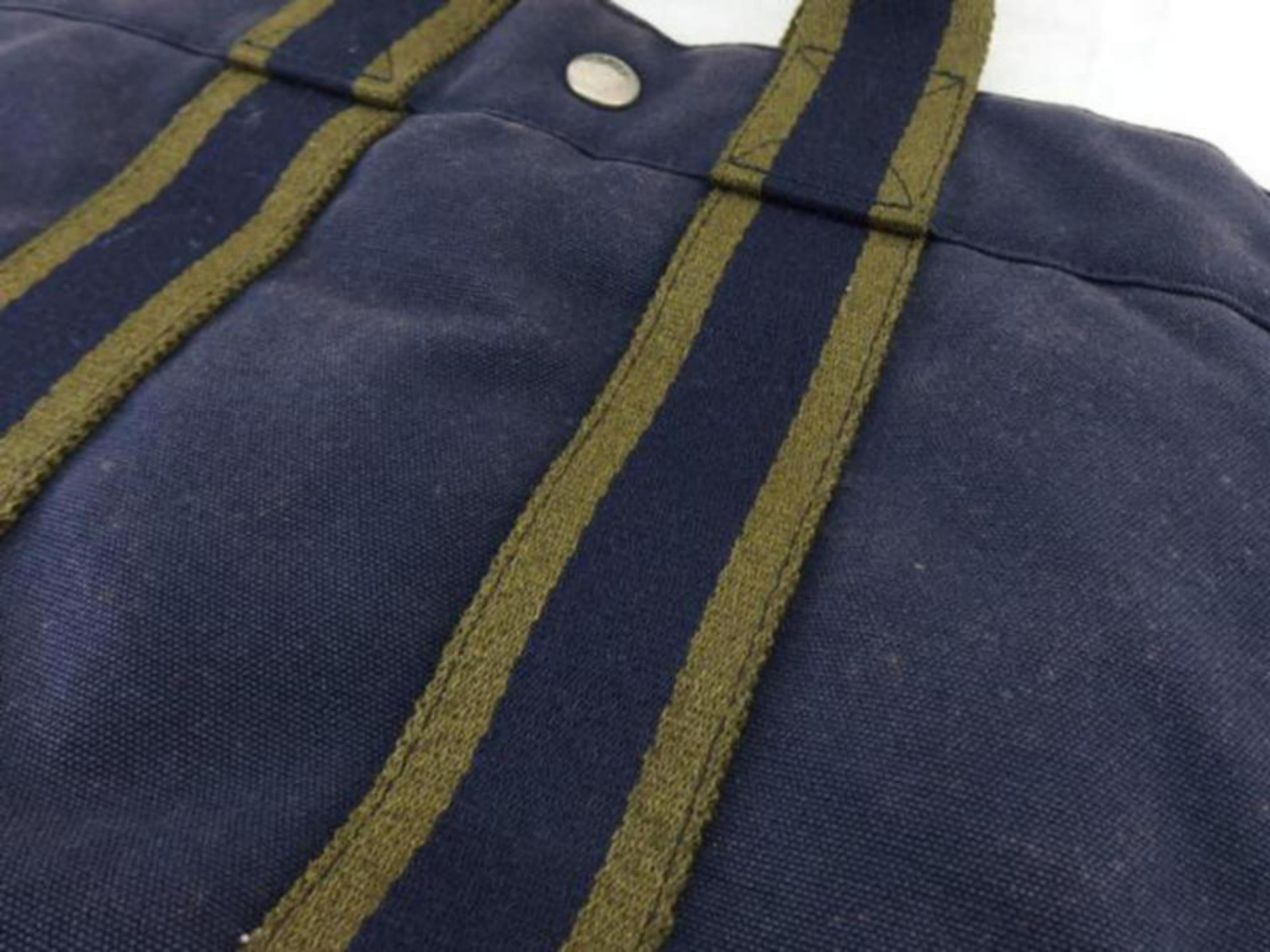 Hermès Fourre Tout 226791 Navy Canvas Tote For Sale 1