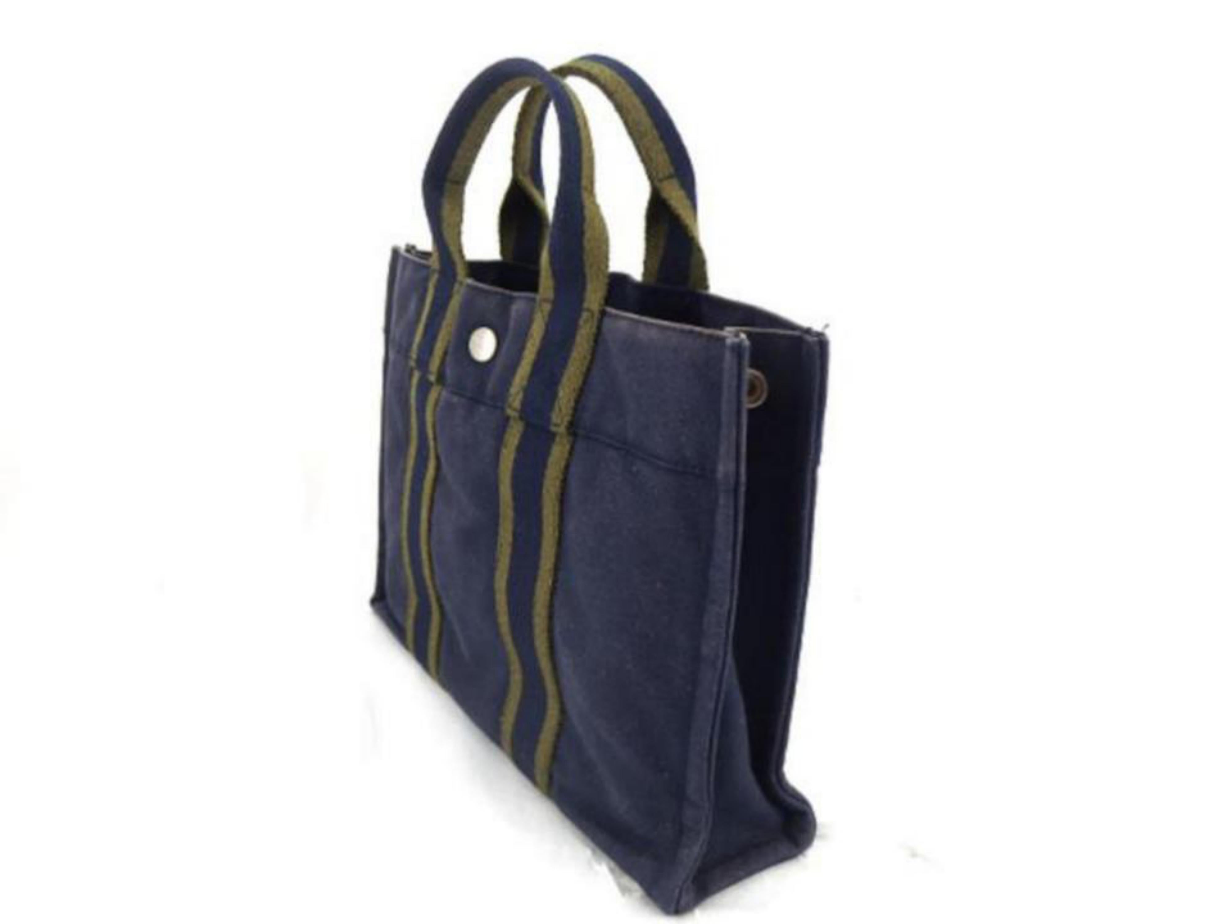 Hermès Fourre Tout 226791 Navy Canvas Tote For Sale 5