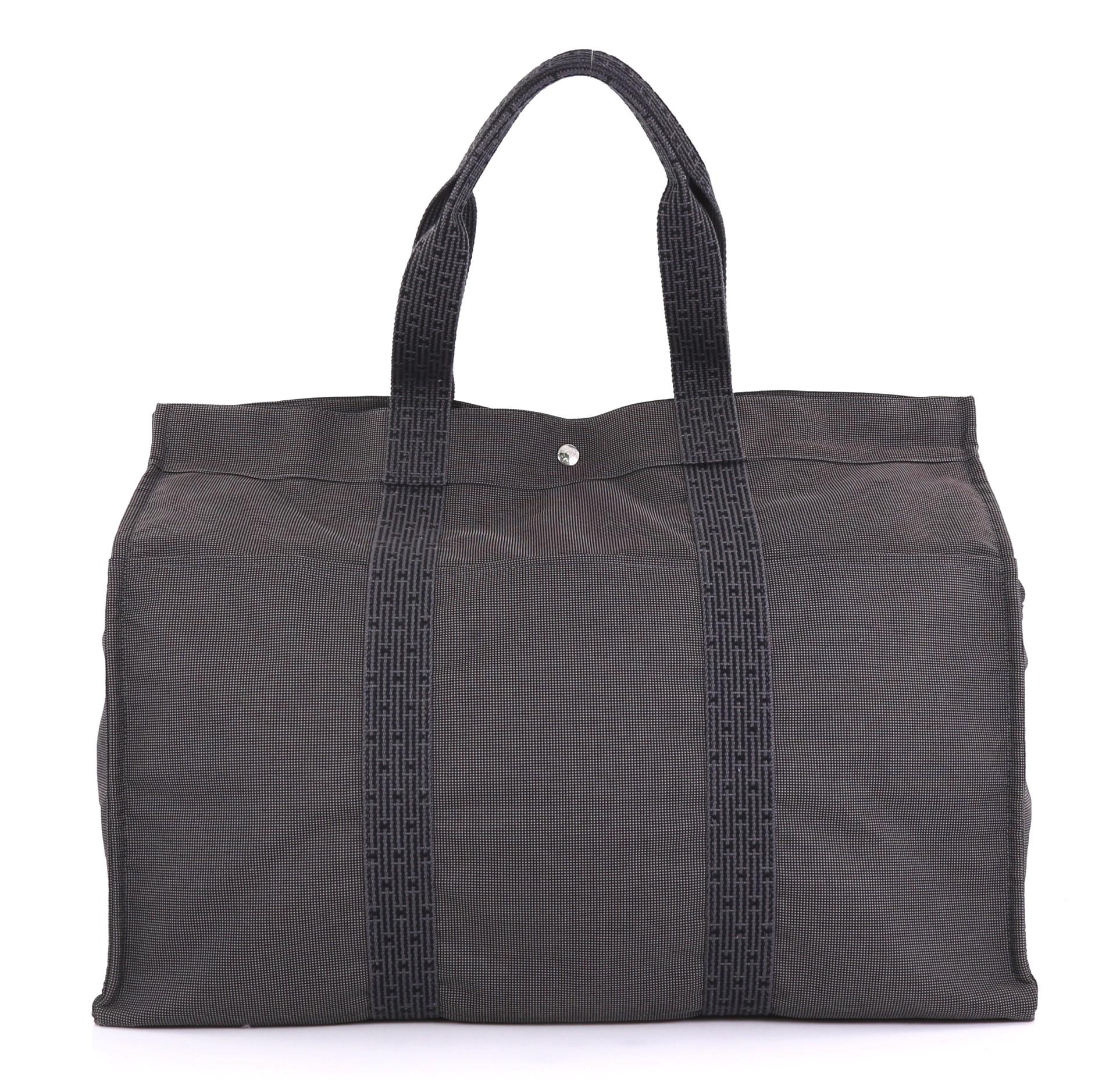 Black Hermes Fourre Tout Handbag Canvas TGM