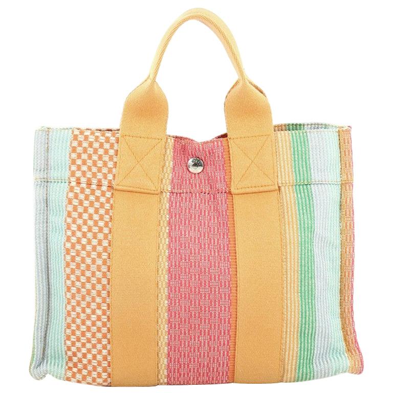 Hermes Fourre Tout Handbag Multicolor Toile PM
