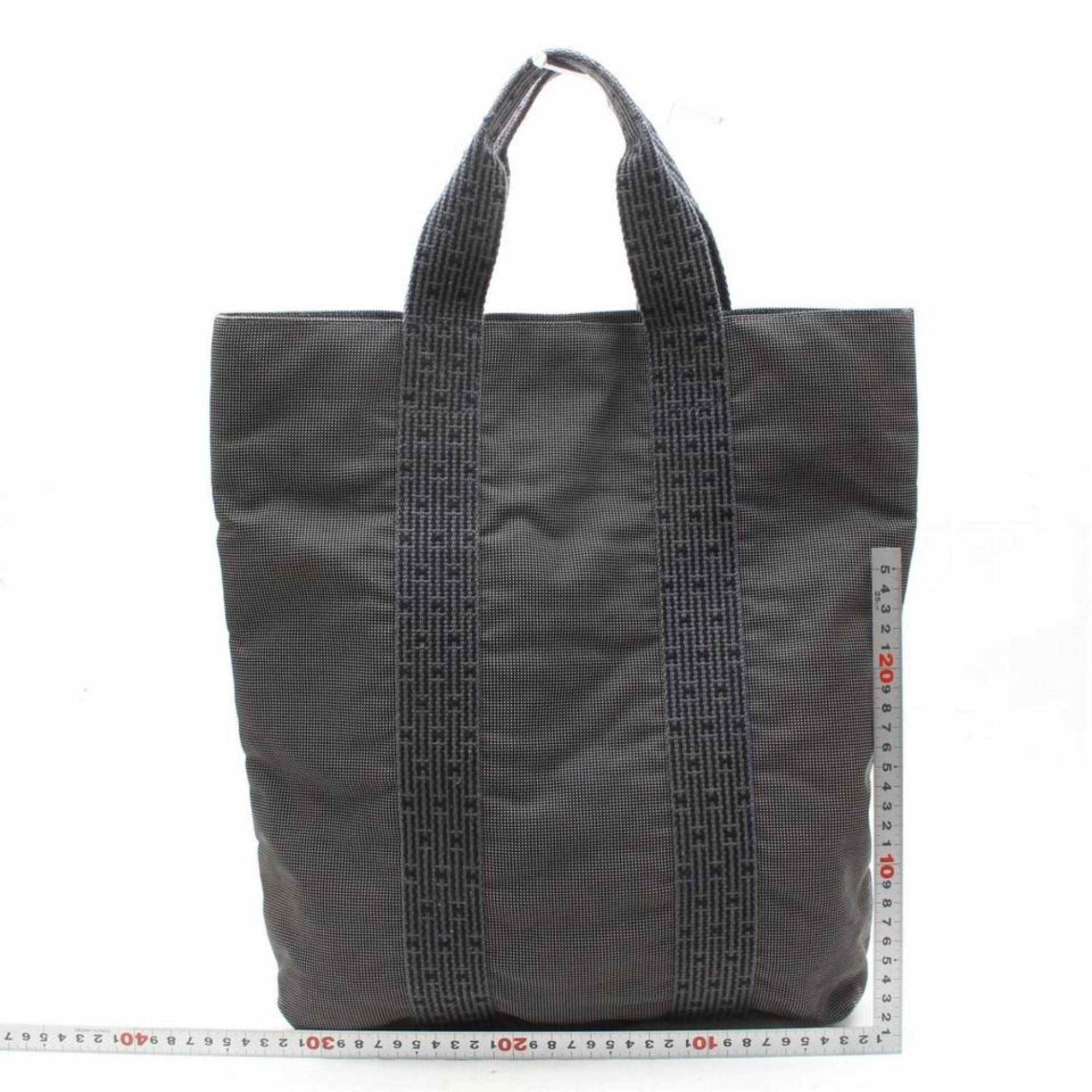 Hermès Fourre Tout Herline Tall Mm 867680 Gray Canvas Tote In Good Condition For Sale In Forest Hills, NY