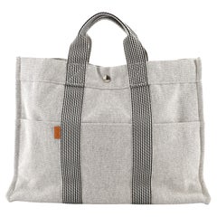 HERMES Green Canvas Fourre Tout PM Tote Bag