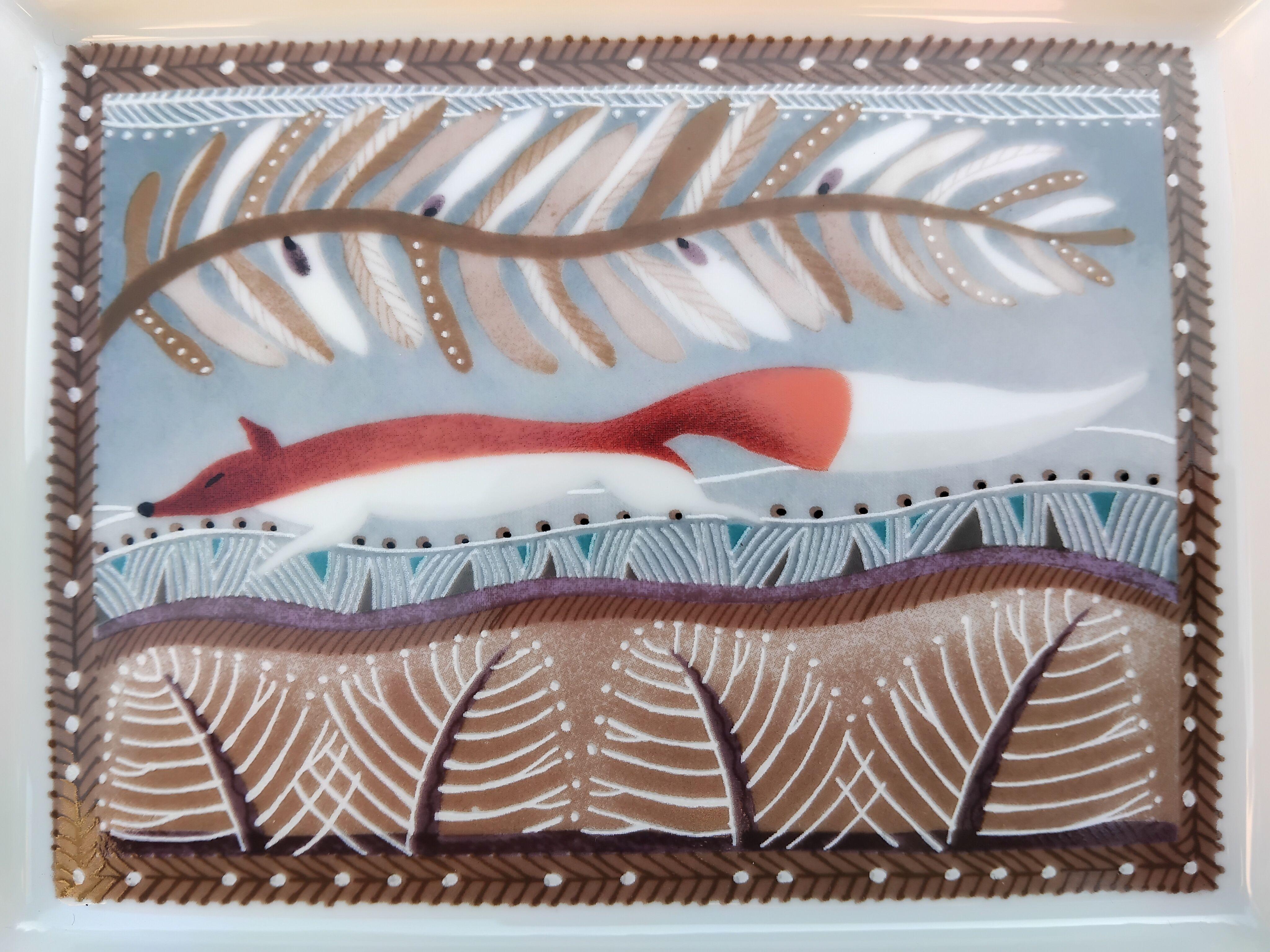 Women's or Men's Hermès Fox Cigar Ashtray Change Tray Porcelain