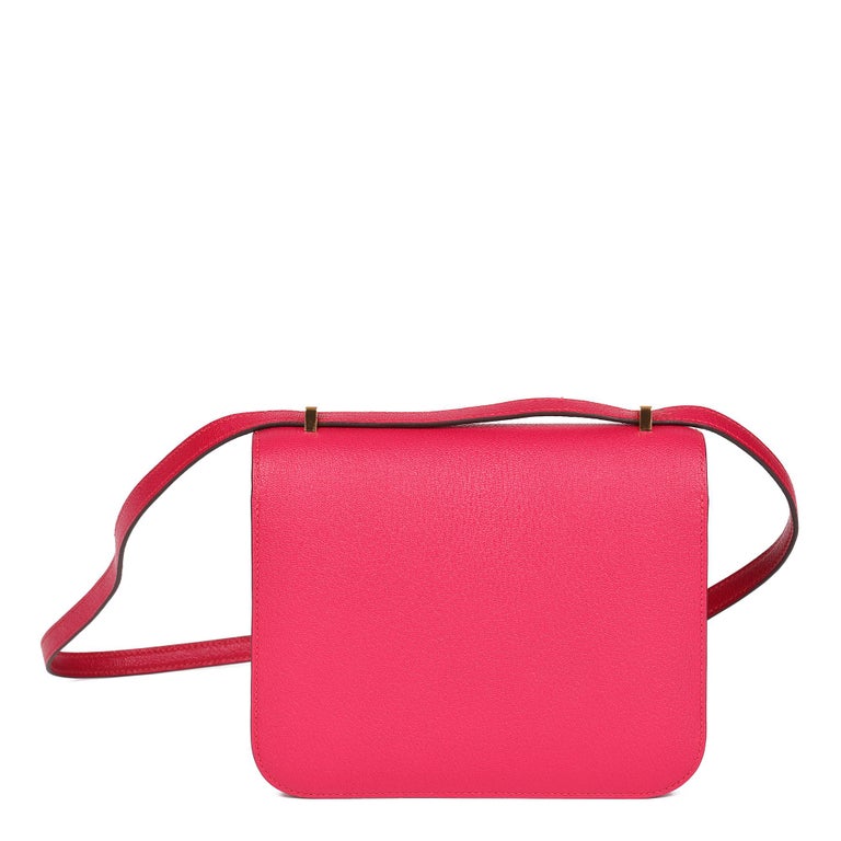HERMÈS Framboise Chèvre Leather Constance 18 at 1stDibs