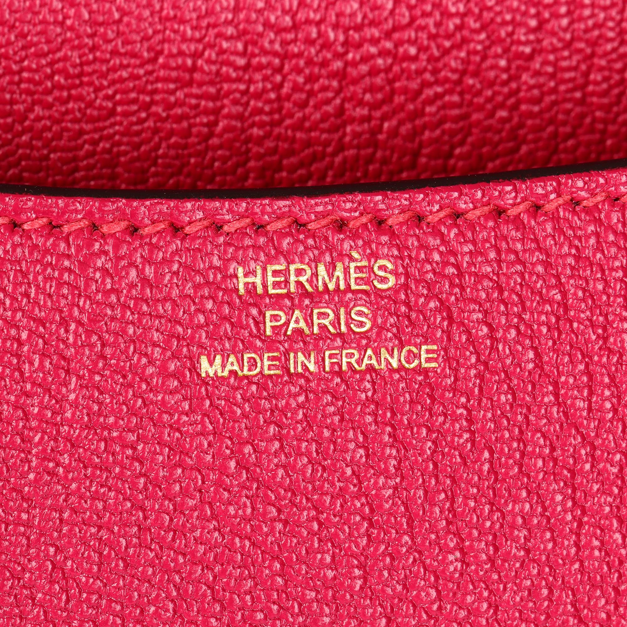 HERMÈS Framboise Chèvre Leather Constance 18  1