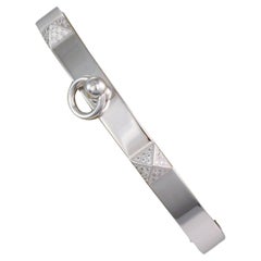 Hermes France Collier De Chien Diamond 18k White Gold Bangle