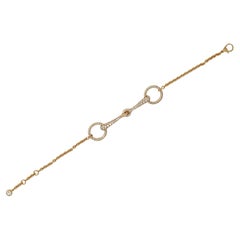 Hermés France Bracelet Horsebit Filet d'Or en or rose 18 carats avec diamants