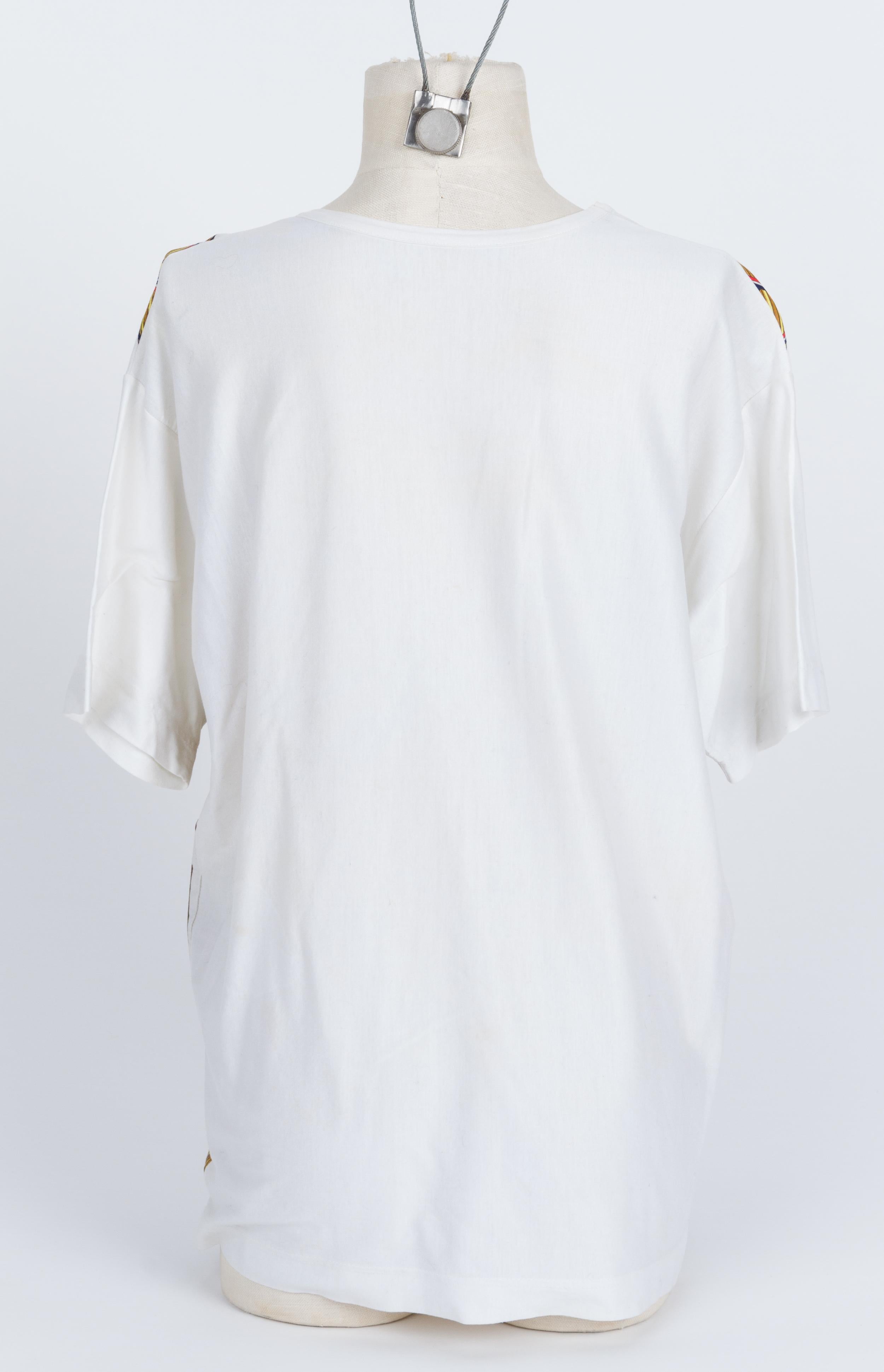 Beige Hermes Fraternite' 1789 Cotton T Shirt Top For Sale