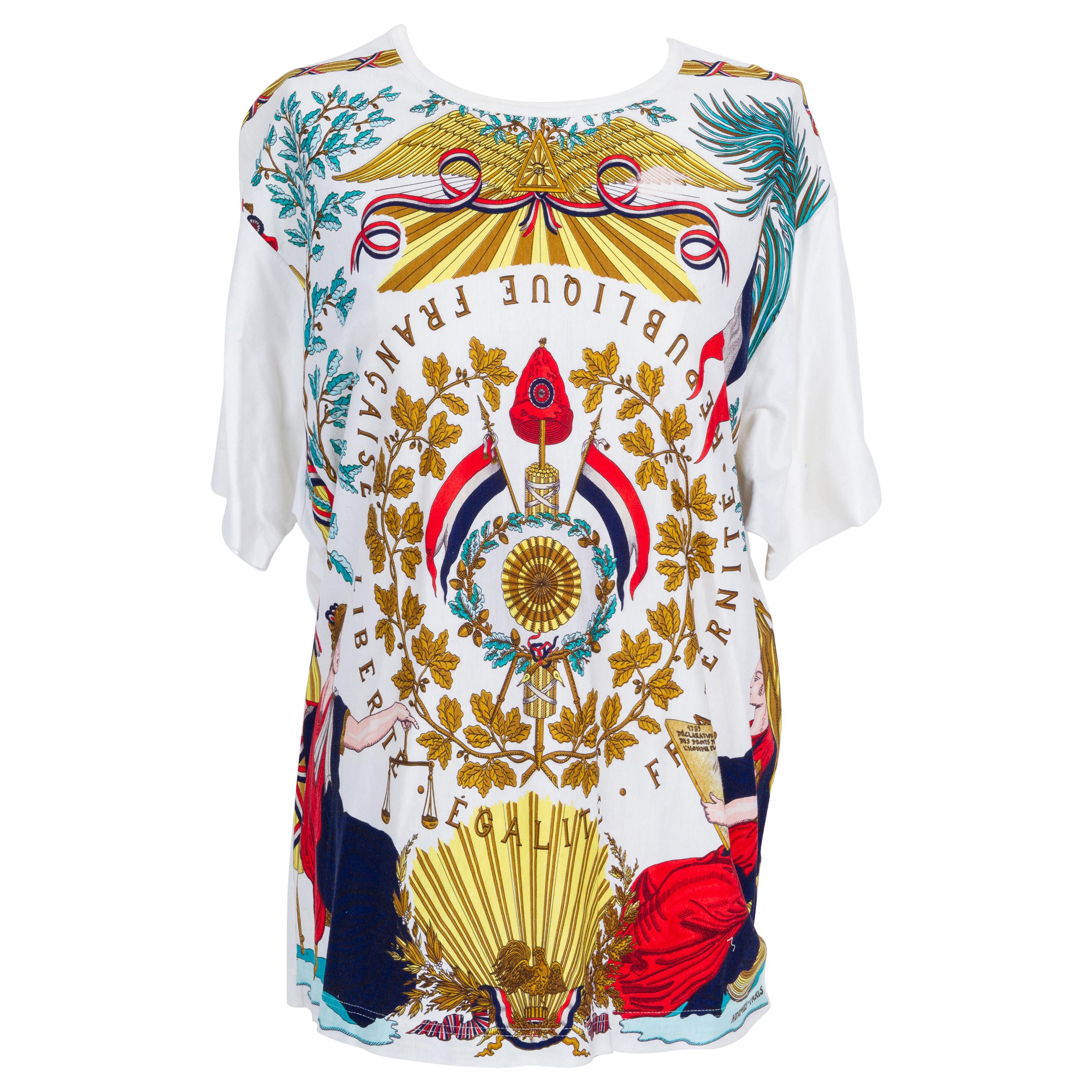 Hermes Fraternite' 1789 Cotton T Shirt Top For Sale