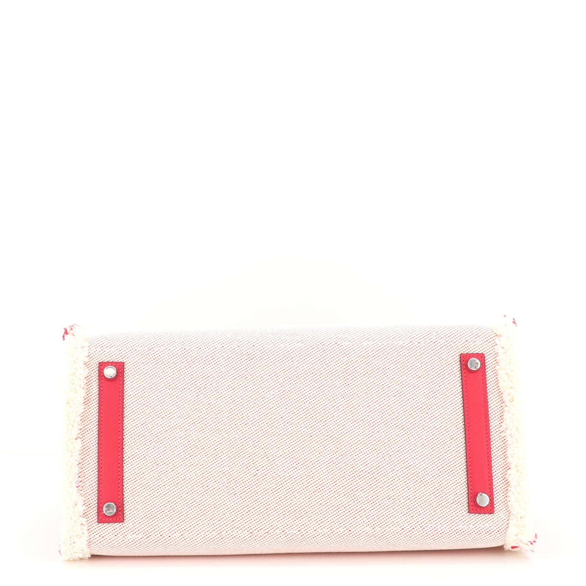 Hermes Fray Fray Birkin Bag Toile and Swift 35 In Good Condition In NY, NY