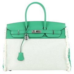 Hermès Sac Birkin Fray en toile et cuir Swift 35