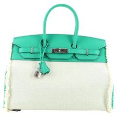 Hermès Sac Birkin Fray en toile et cuir Swift 35