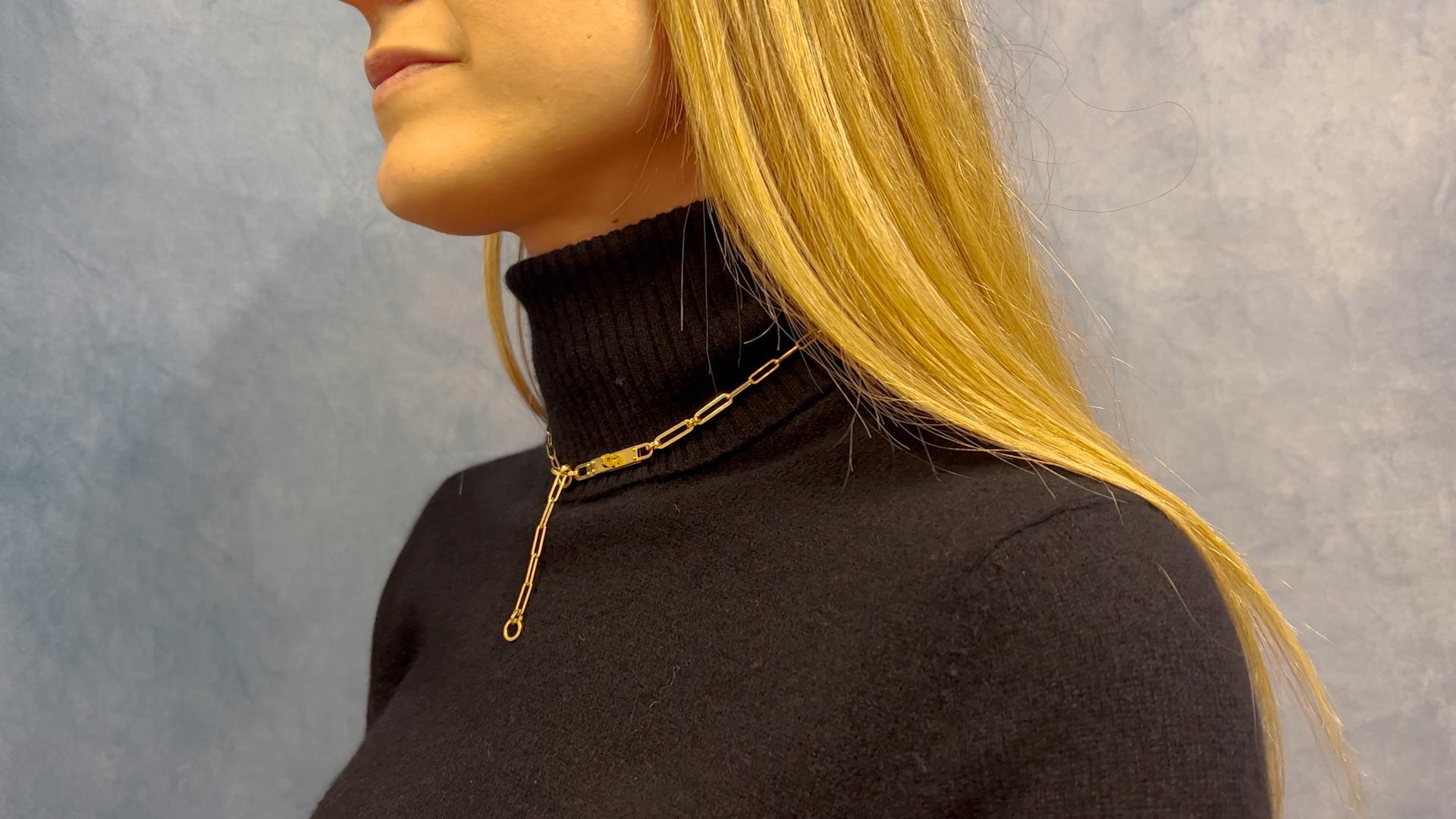Hermes Französisch 18k Gelbgold Kelly Chaine Lariat Halskette für Damen oder Herren