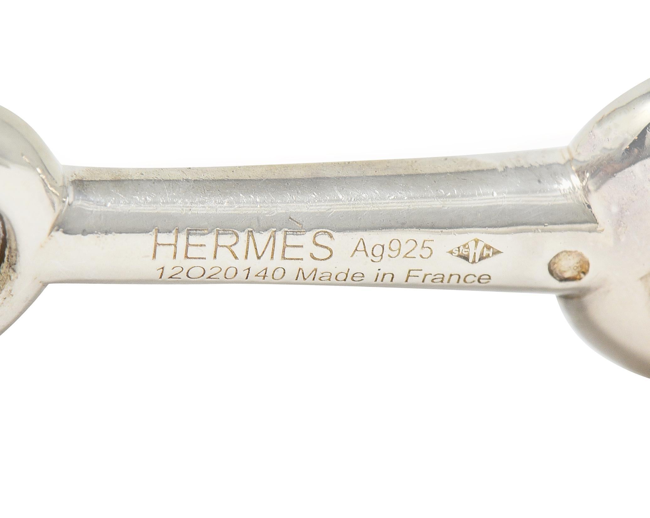 Hermés Französisch große Sterling Silber Horsebit Vintage Anhänger Halskette 3