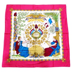 Vintage Hermes French Revolution Commemoration Print Silk Scarf