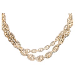 Hermes French silver "Chaîne d'Ancre Enchaînée" necklace