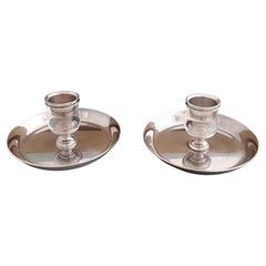Hermes French Silver Plate Candlesticks