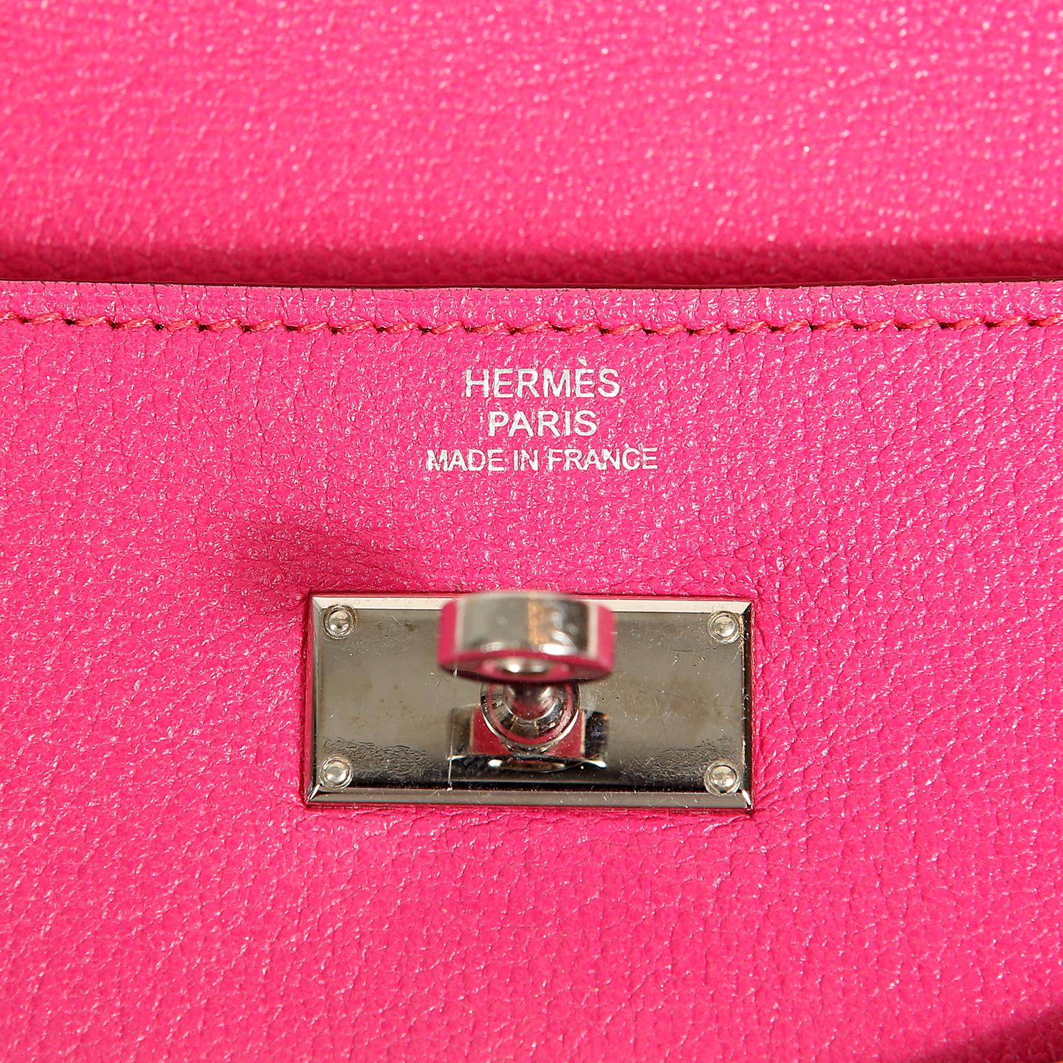 Hermes Fuchsia Chevre Kelly Wallet 2