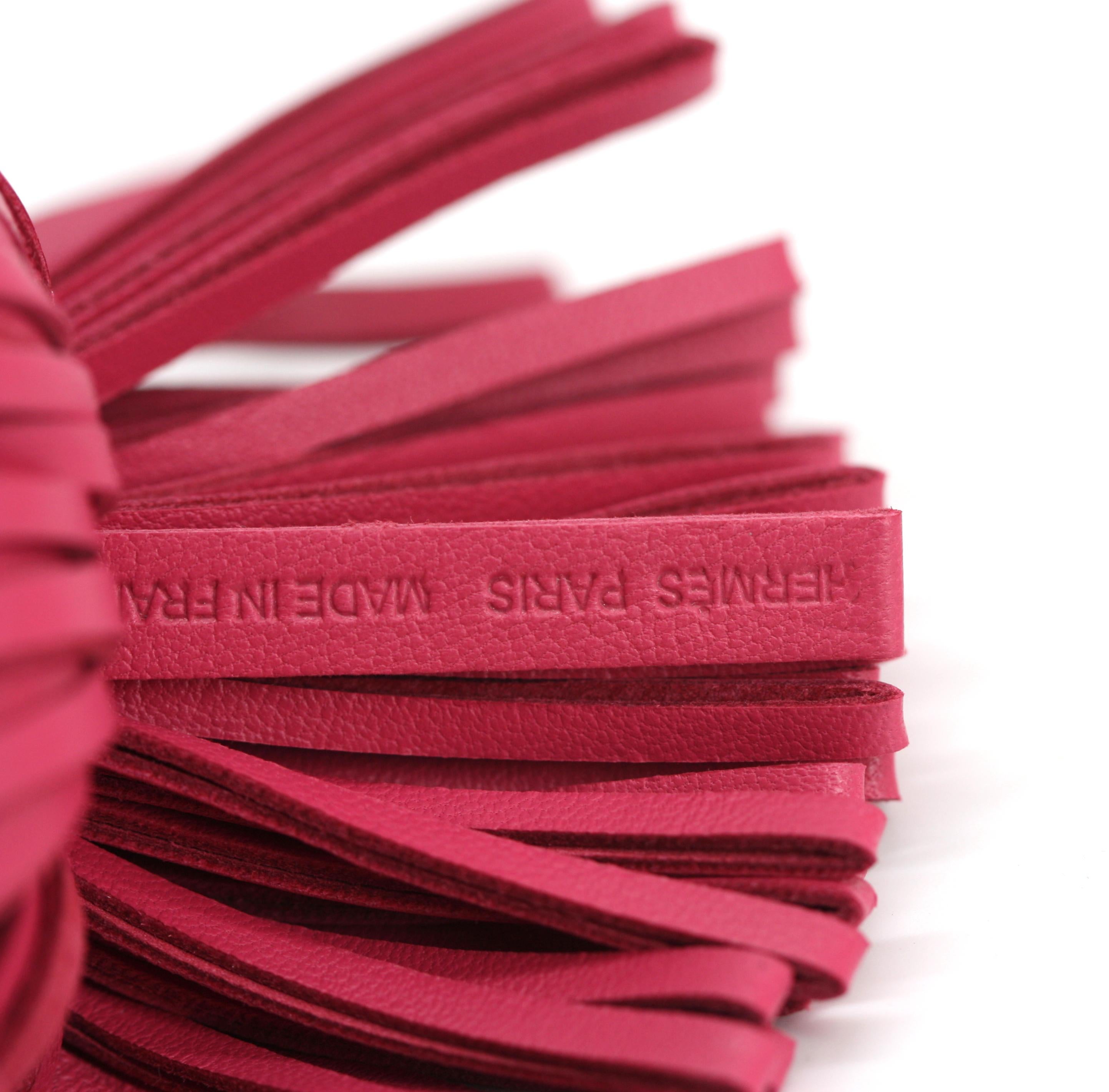 Hermes Borsa in pelle fucsia con nappe In condizioni buone in vendita a West Palm Beach, FL