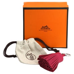Hermes Fuchsia Leather Bag Tassel