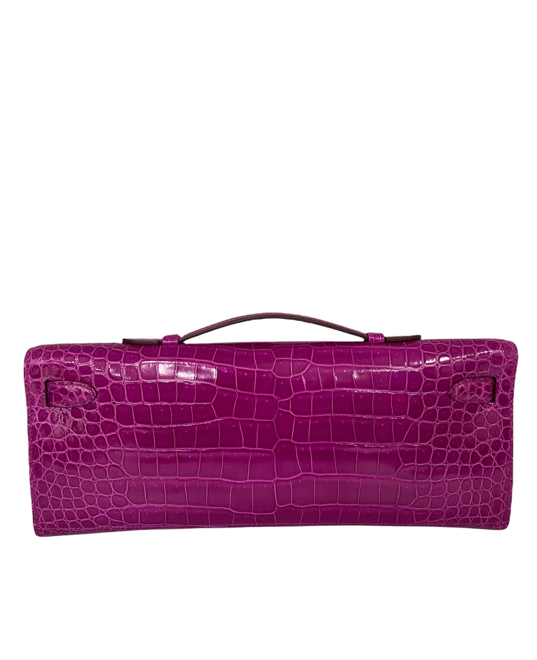 Pochette Kelly Cut in pelle fucsia di Hermès In condizioni Nuovo a Torre Del Greco, IT