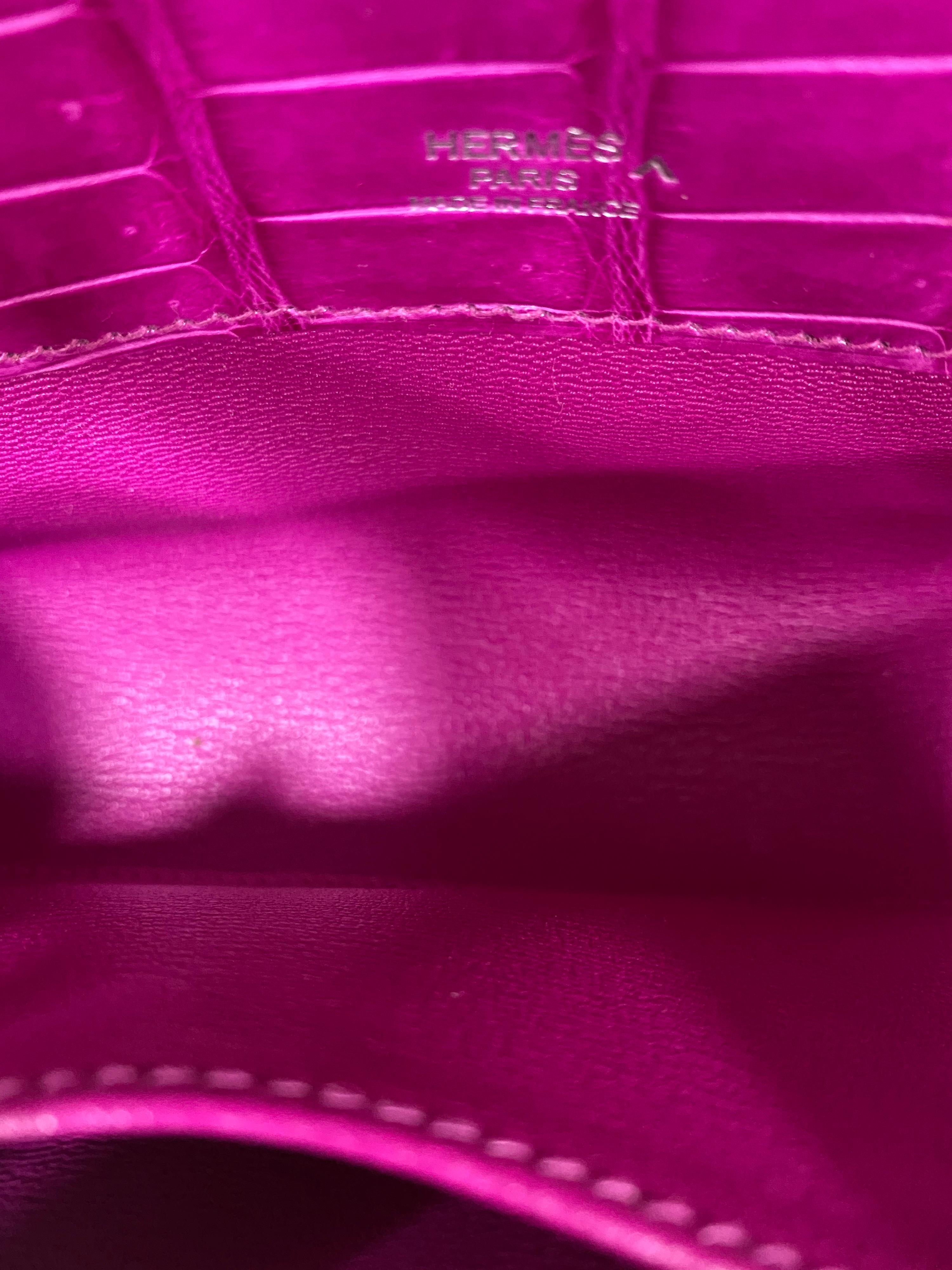 Pochette Kelly Cut in pelle fucsia di Hermès 3