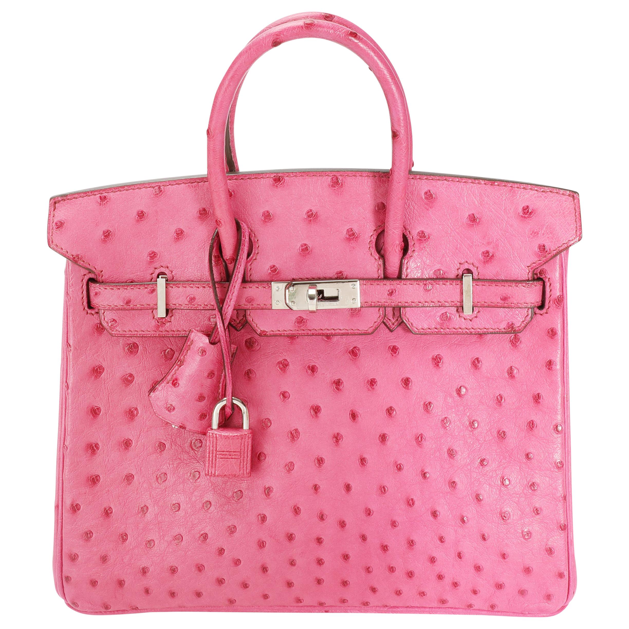 Hermès Fuchsia Ostrich Birkin 25 PHW