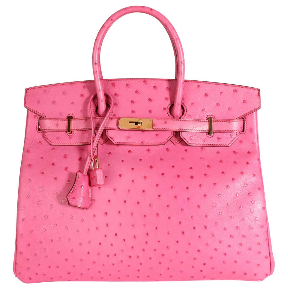 Hermès Fuchsia Ostrich Birkin 35 GHW For Sale at 1stDibs | pink ostrich ...