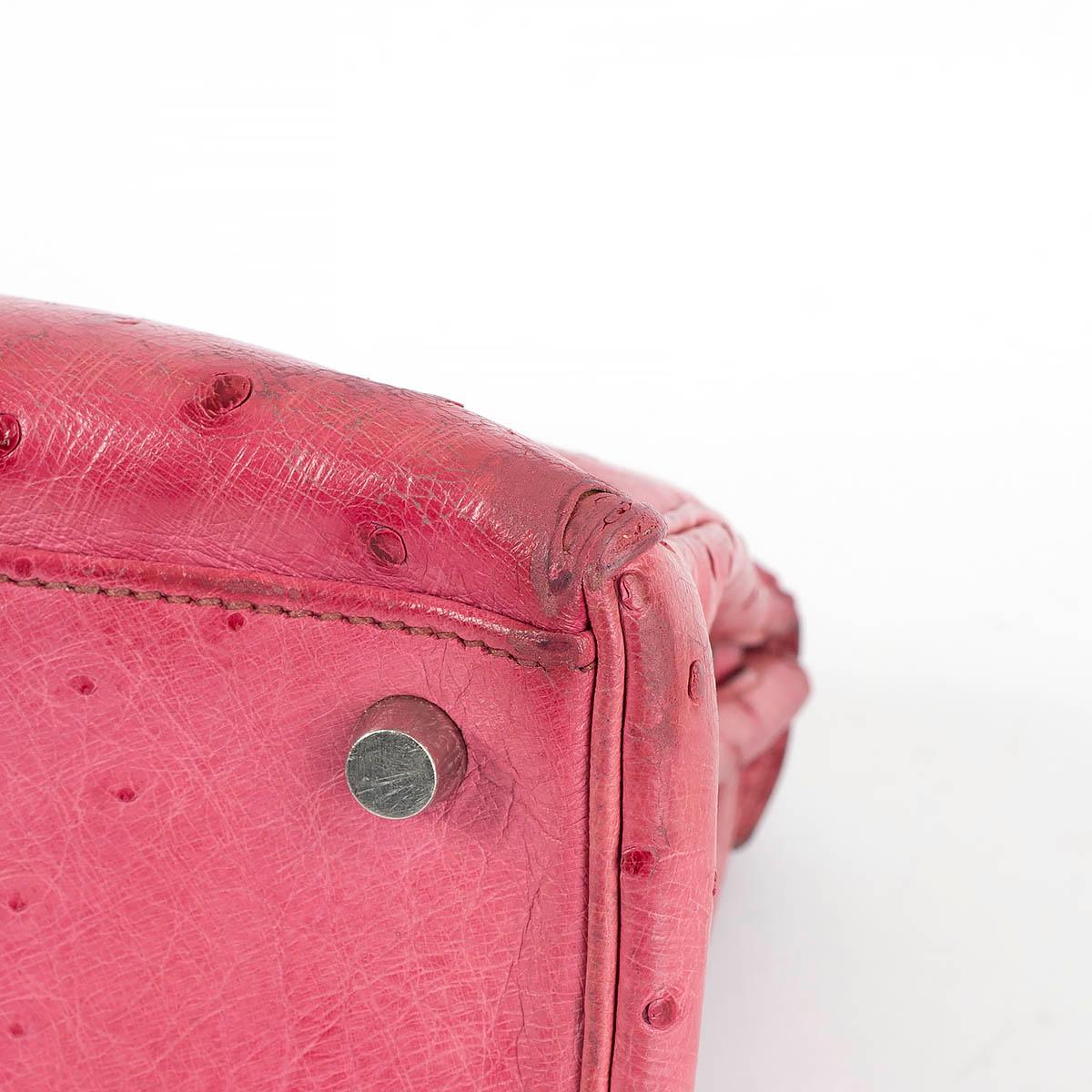HERMES Fuchsia pink leather KELLY 32 SOUPLE Bag w Palladium For Sale 11