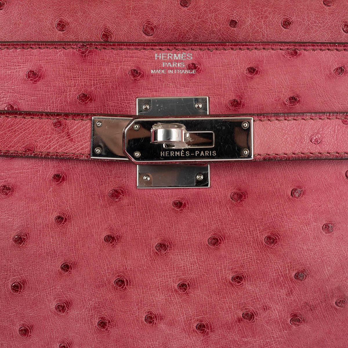 HERMES Fuchsia pink leather KELLY 32 SOUPLE Bag w Palladium For Sale 3