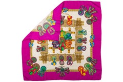 Hermes Fuchsia Rubans Du Cheval Scarf