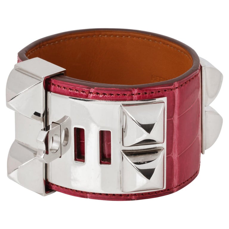 Hermès Fuchsia Shiny Mississippiensis Alligator Collier De  display picture 1