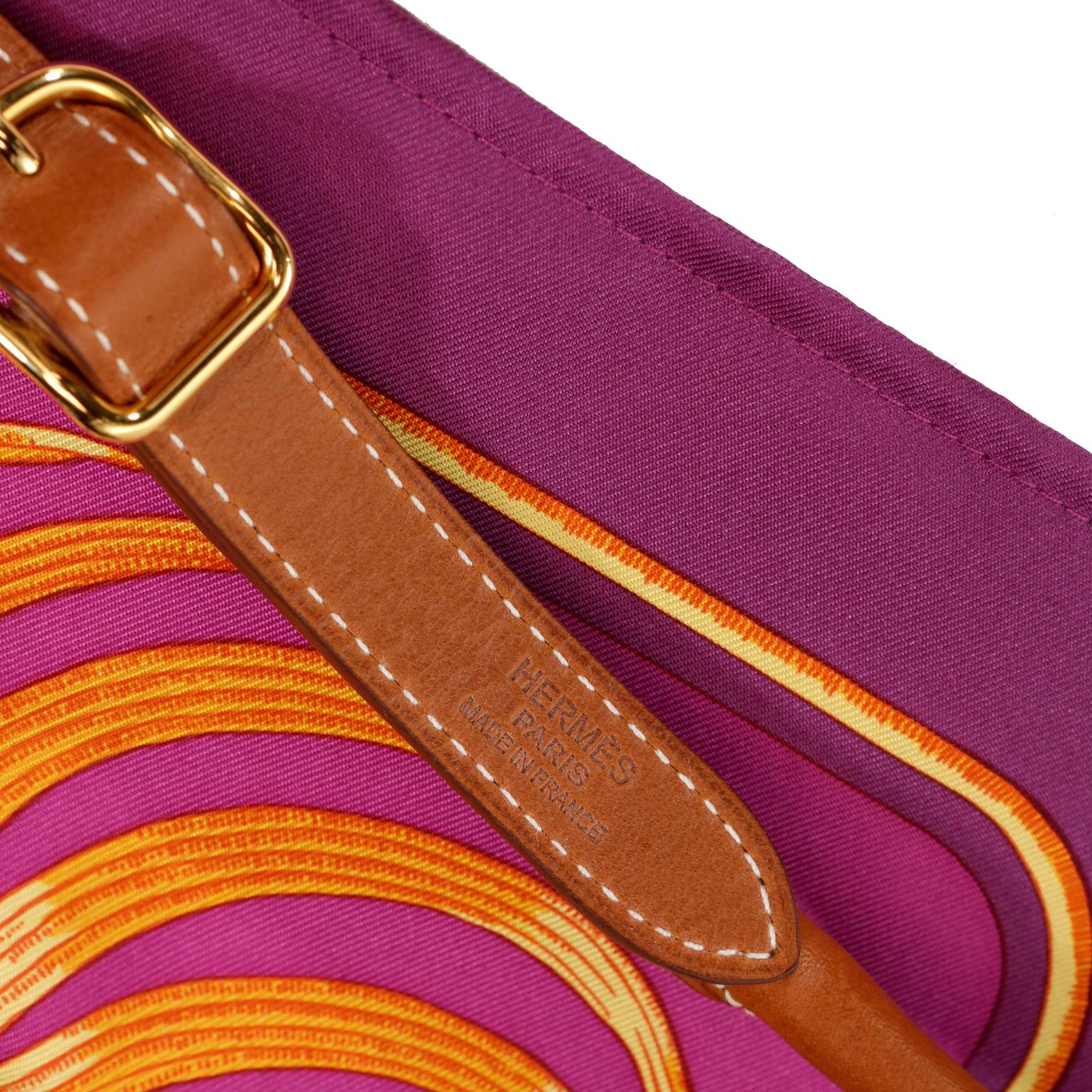 Hermès Fuchsia Silk City Tiger Royal Shoulder Bag  5