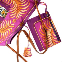 Hermès Fuchsia Silk City Tiger Royal Shoulder Bag