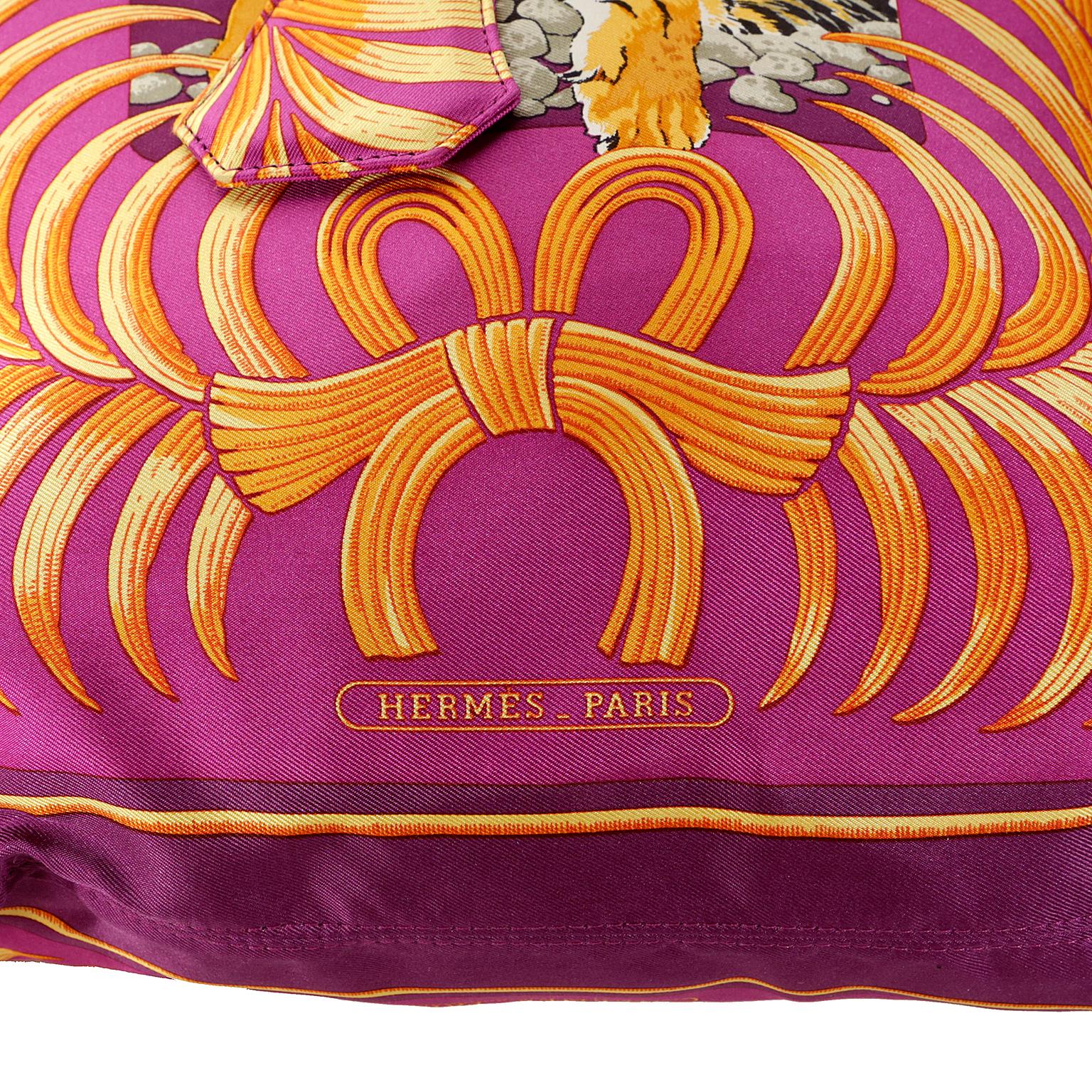 Hermès Fuchsia Silk City Tiger Royal Shoulder Bag  1