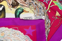 Hermès Fuchsia Texas Wildlife Silk Scarf
