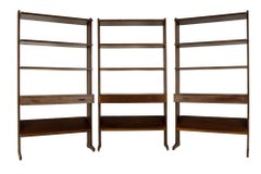 Hermes Furniture Mid Century Free Standing Rosewood Bookcase Wall Unit, Set of