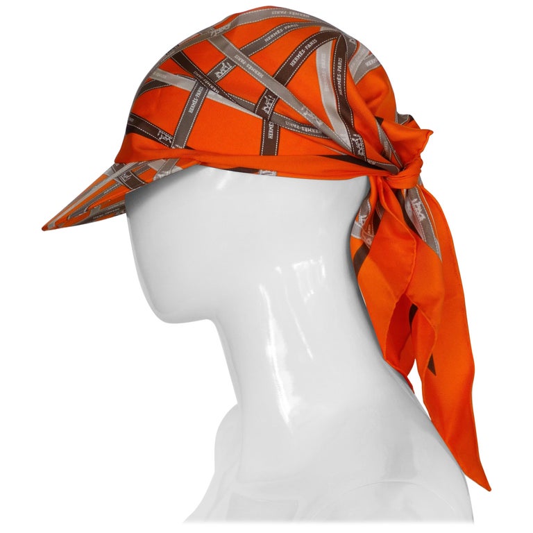 Hermes leather and scarf print baseball cap Hermes 2013 Spinnakers Jacquard Silk Scarf-Cap Hat All Sizes  main image 3