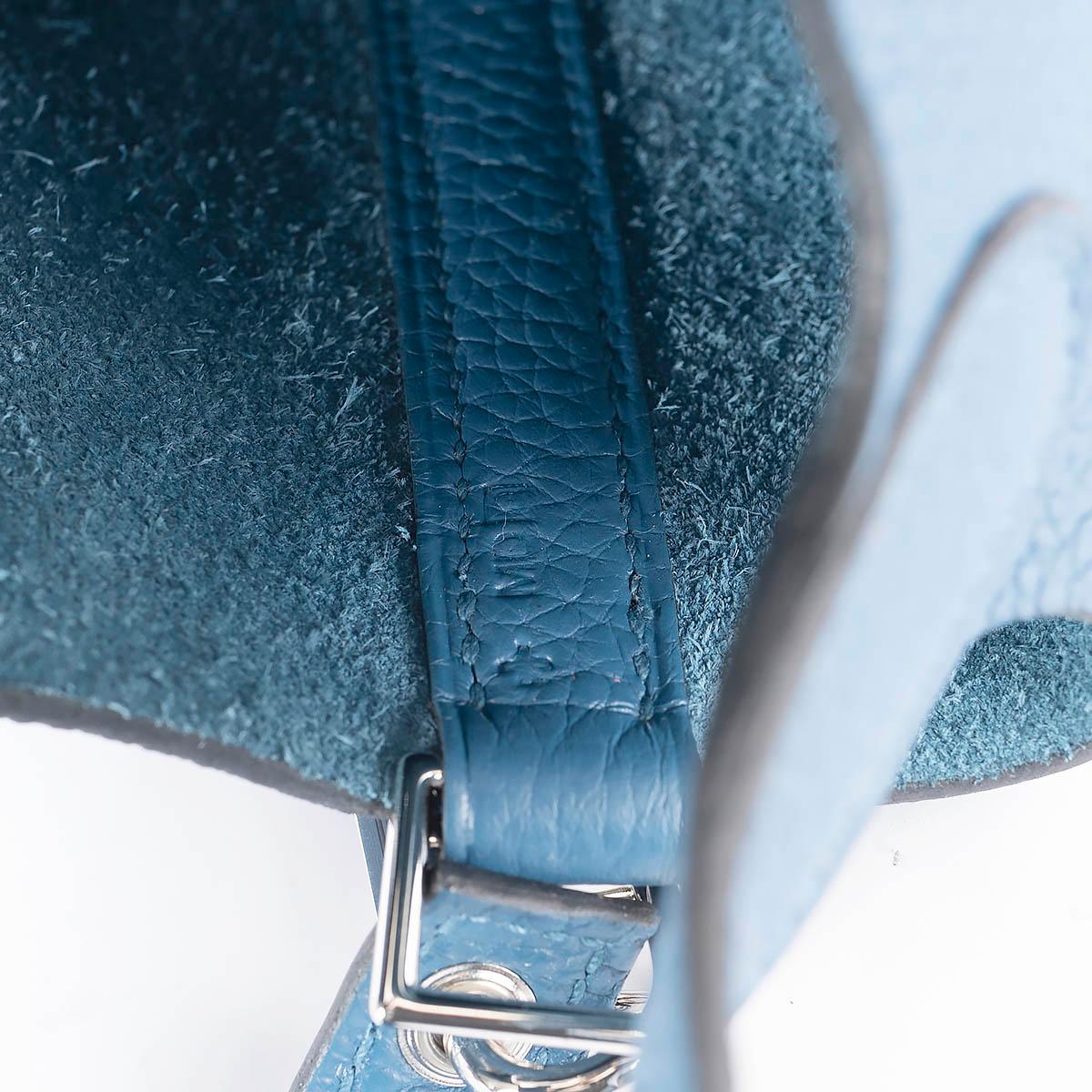 HERMES Galice blau Clemence Leder PICOTIN  LOCK 18 Tasche Phw im Angebot 3