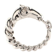 Hermès - Bracelet Galop en argent sterling et diamants - Large