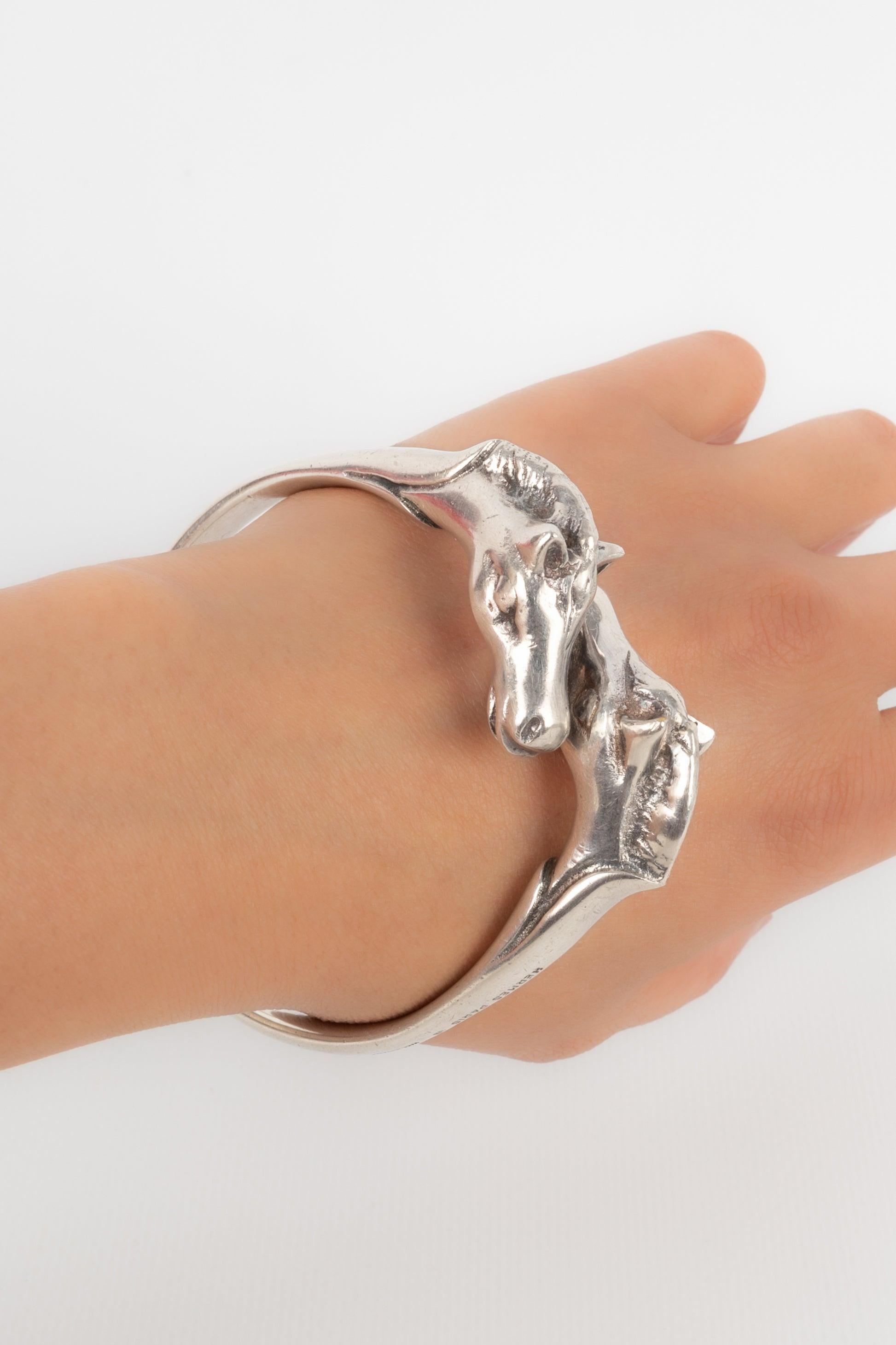 Women's Hermès Galop Design Silver Bracelet