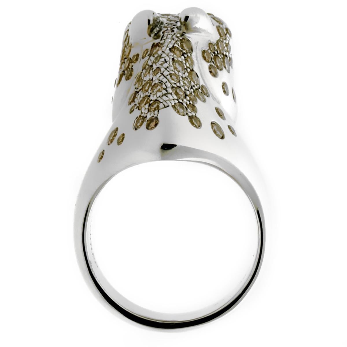 Hermes Galopp Pferd Limitierte Auflage Diamant Silber Ring im Zustand „Hervorragend“ im Angebot in Feasterville, PA