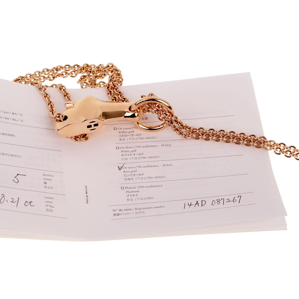 Halskette mit Galop aus Roségold mit Diamanten von Hermès im Angebot 2