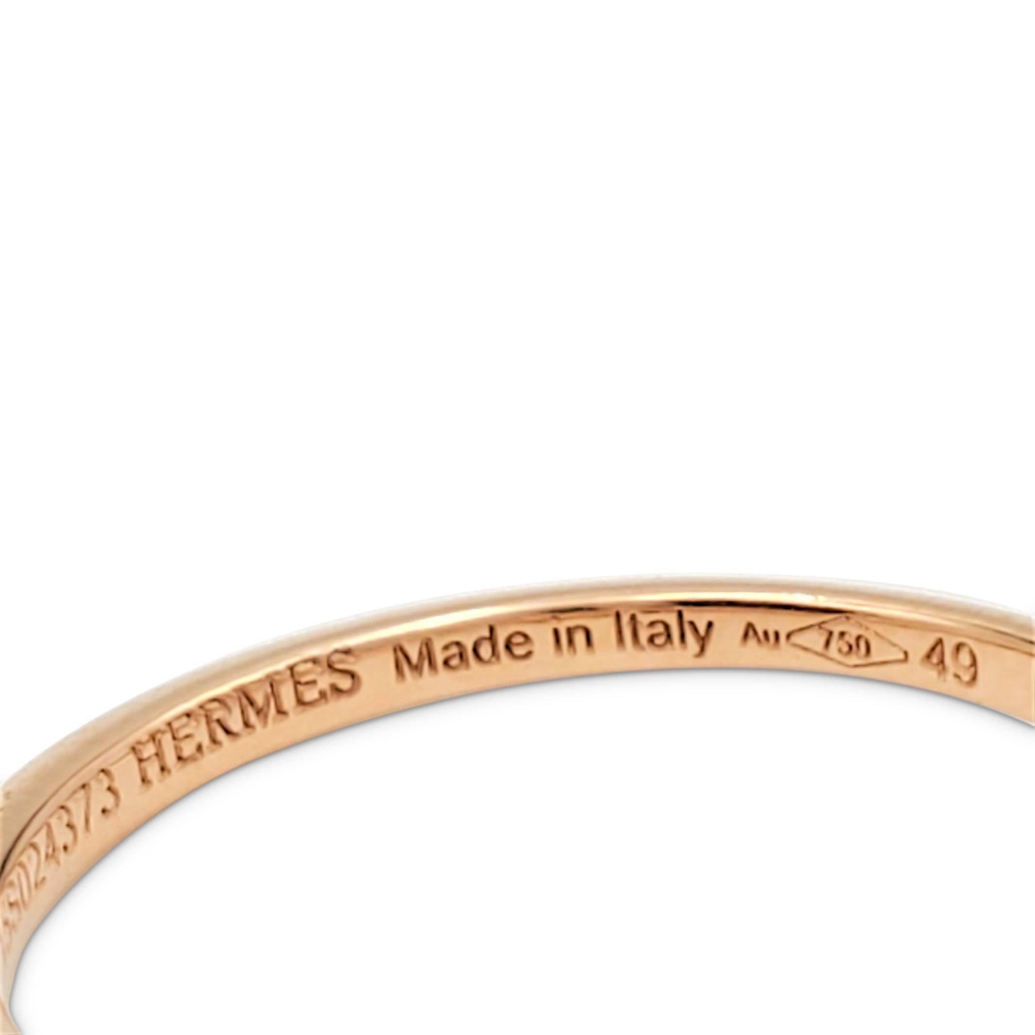 Round Cut Hermes 'Galop' Rose Gold Ring, TPM