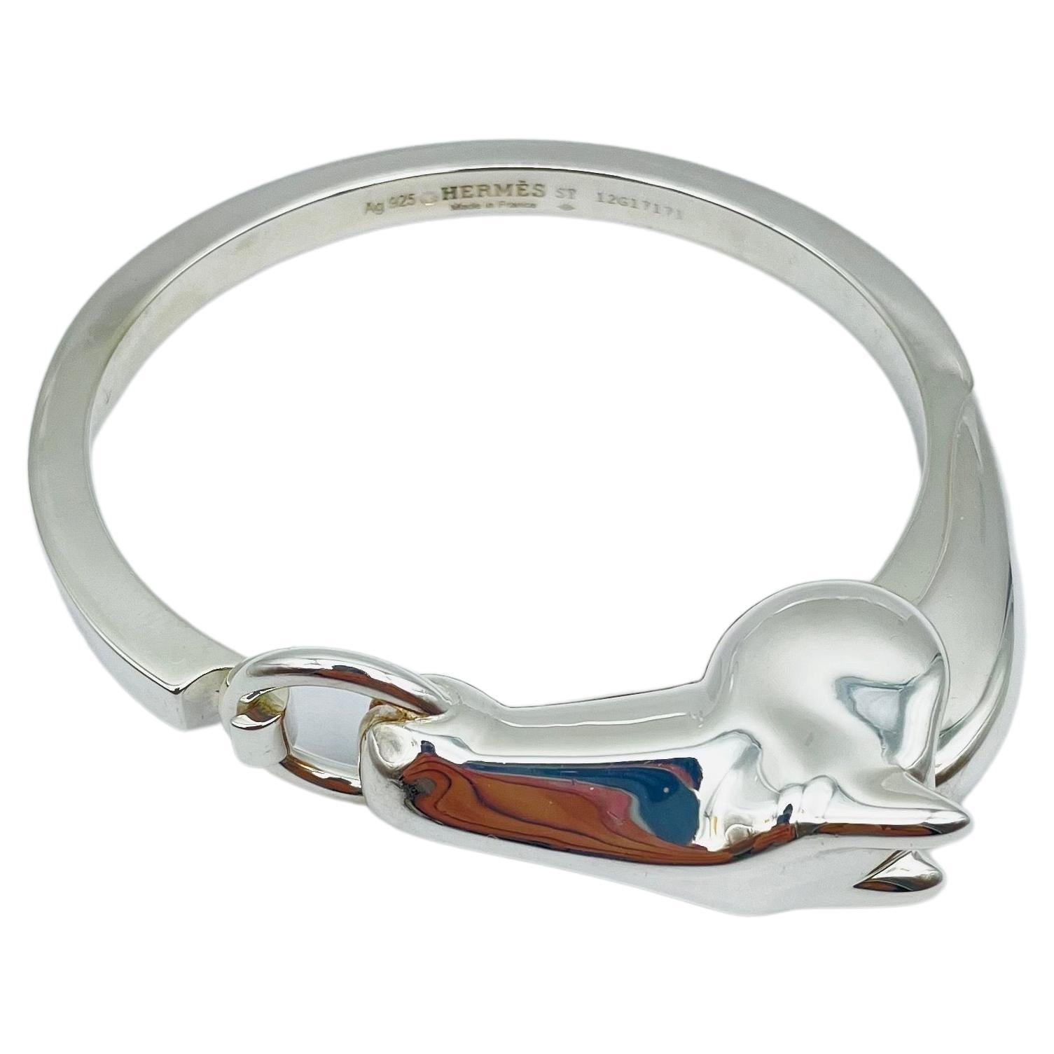 Hermes vintage Galop silver bracelet Horse  5