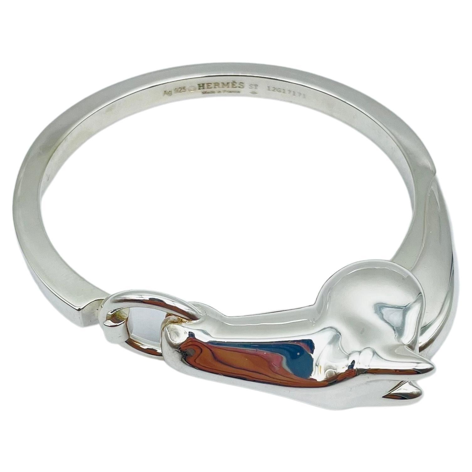 Hermes vintage Galop silver bracelet Horse at 1stDibs