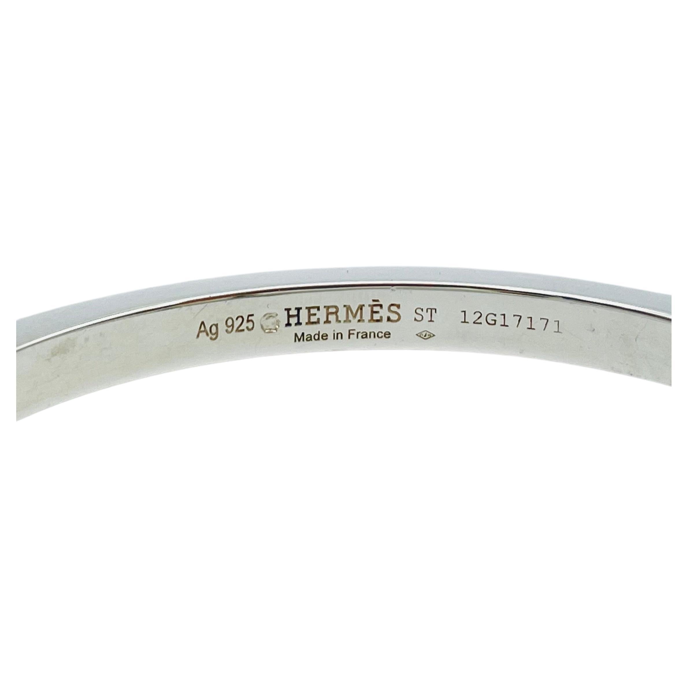 Hermes vintage Galop silver bracelet Horse  6