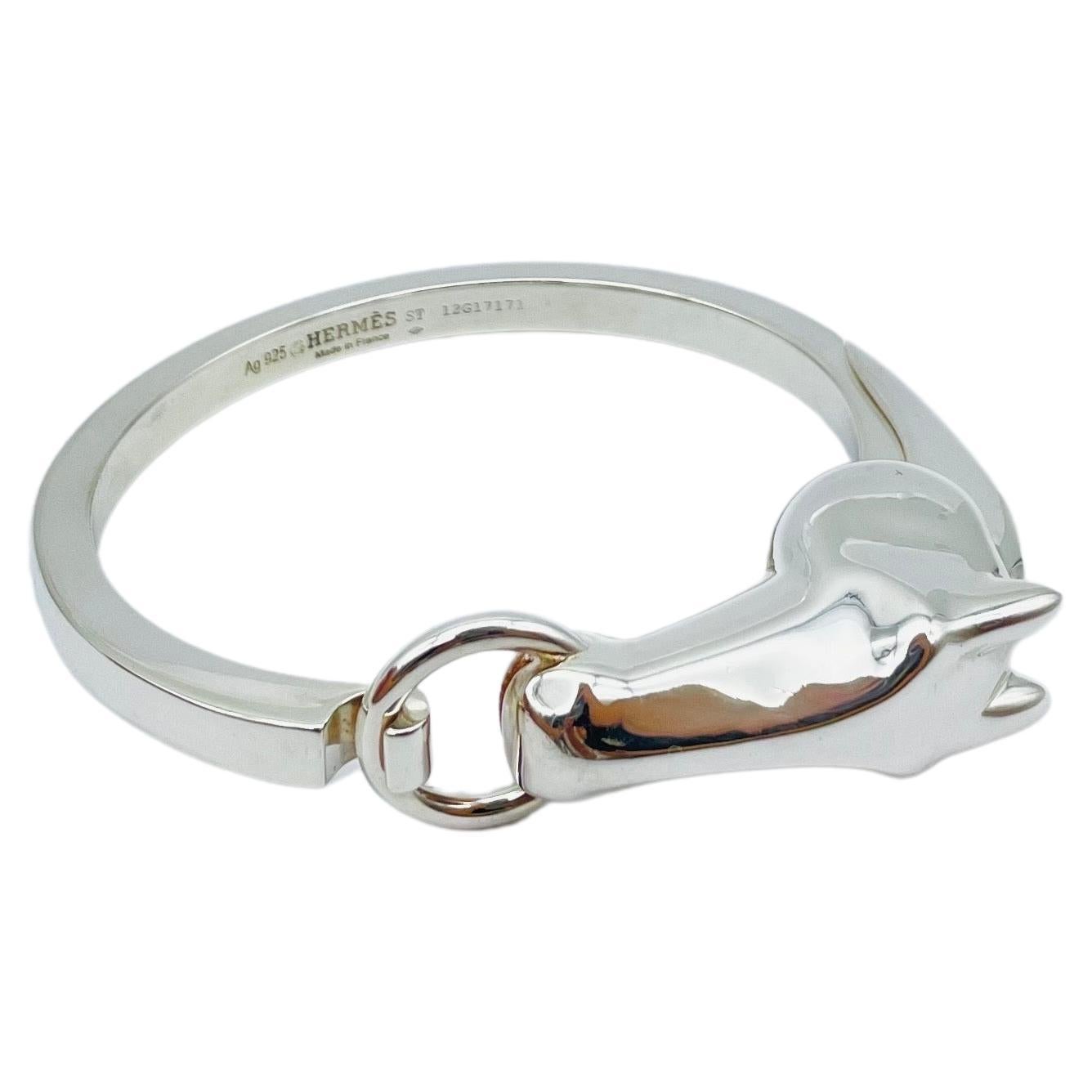 Hermes vintage Galop silver bracelet Horse  1