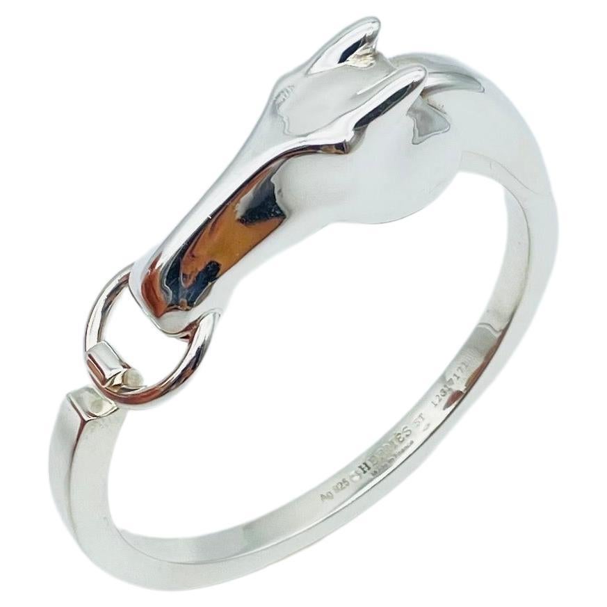 Hermes vintage Galop silver bracelet Horse 