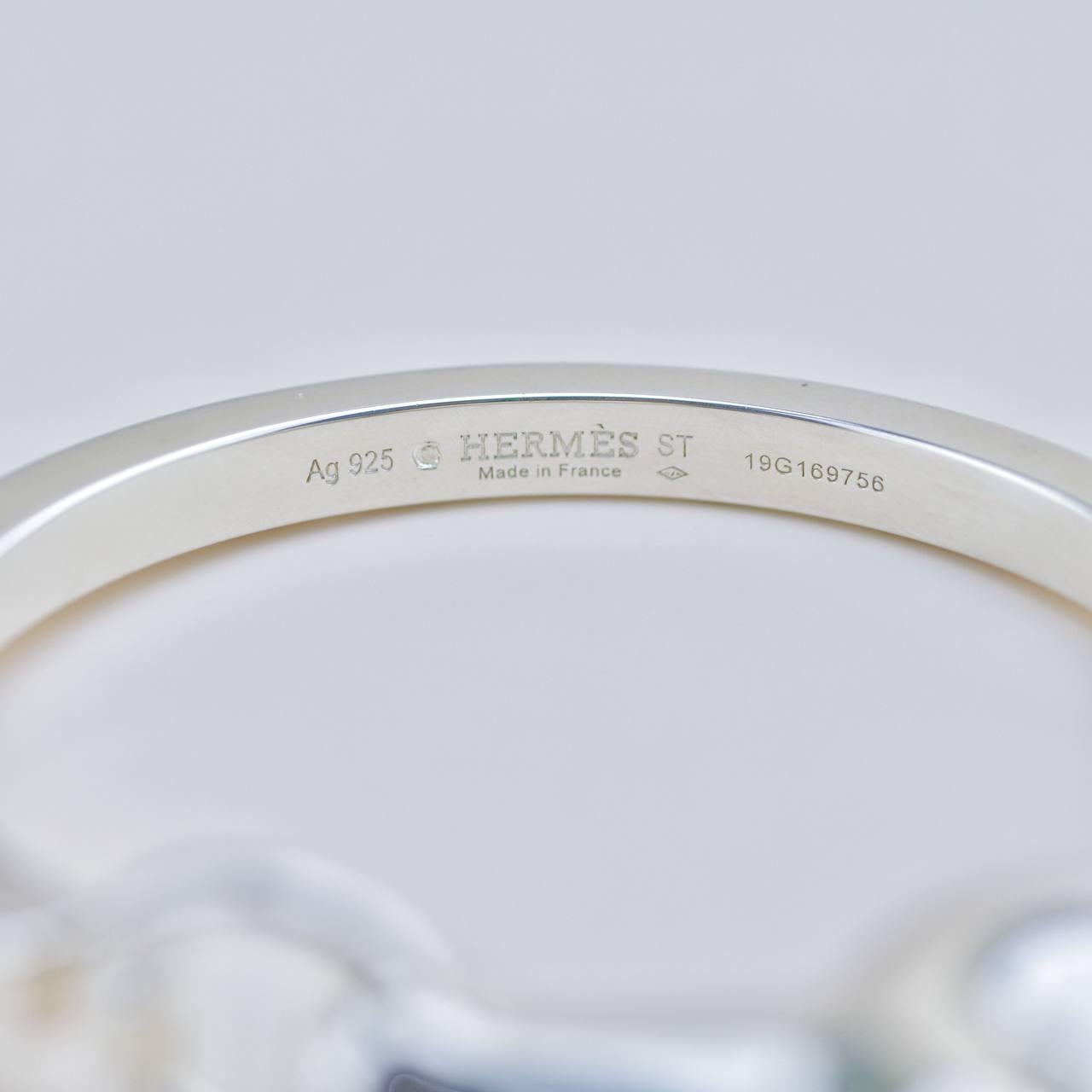 Hermès Galop Sterling Silver Bracelet Small Model Size ST For Sale 5